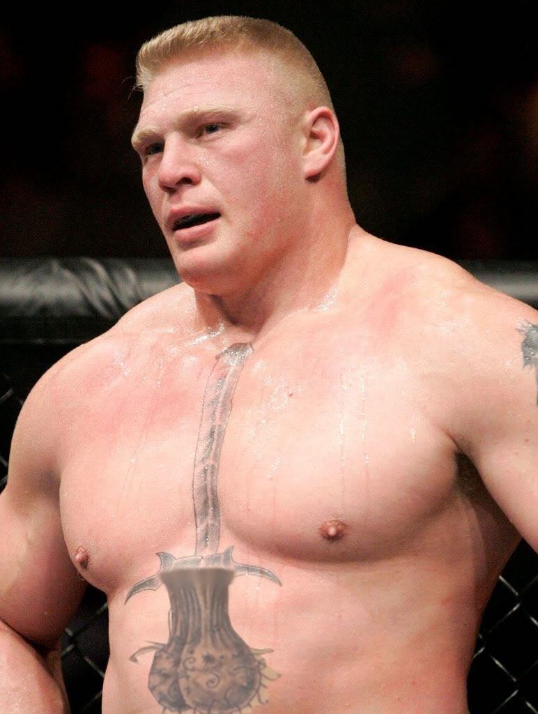 Lesnar finally completes phallic chest tattoo with a pair of testicles