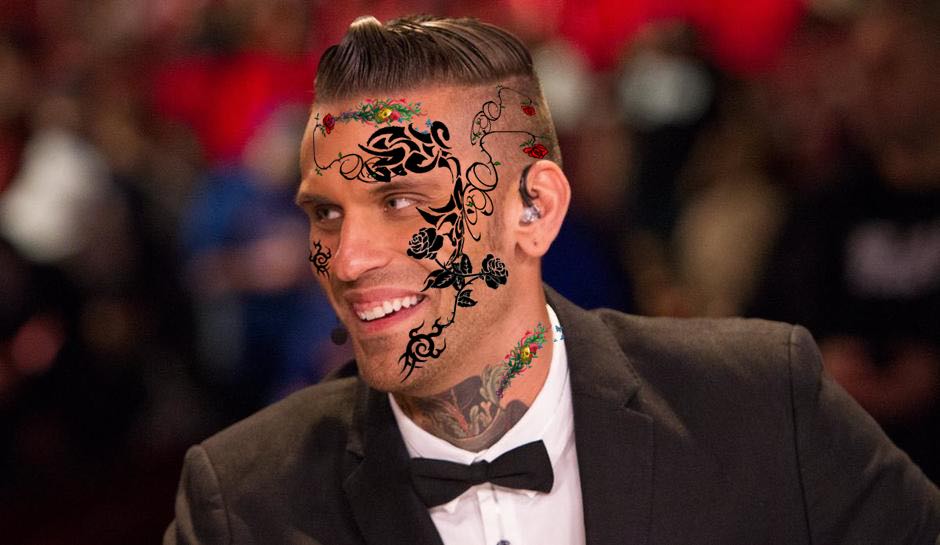 Corey Graves finally gets entire face tattooed.