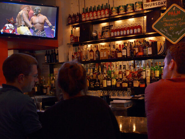 bar watching wrestling