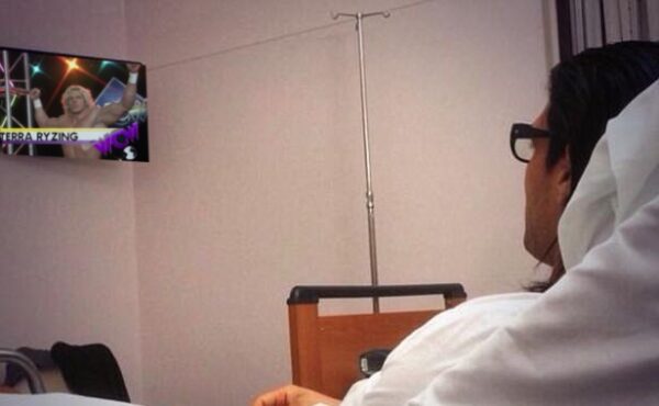 hospital patient watching tv
